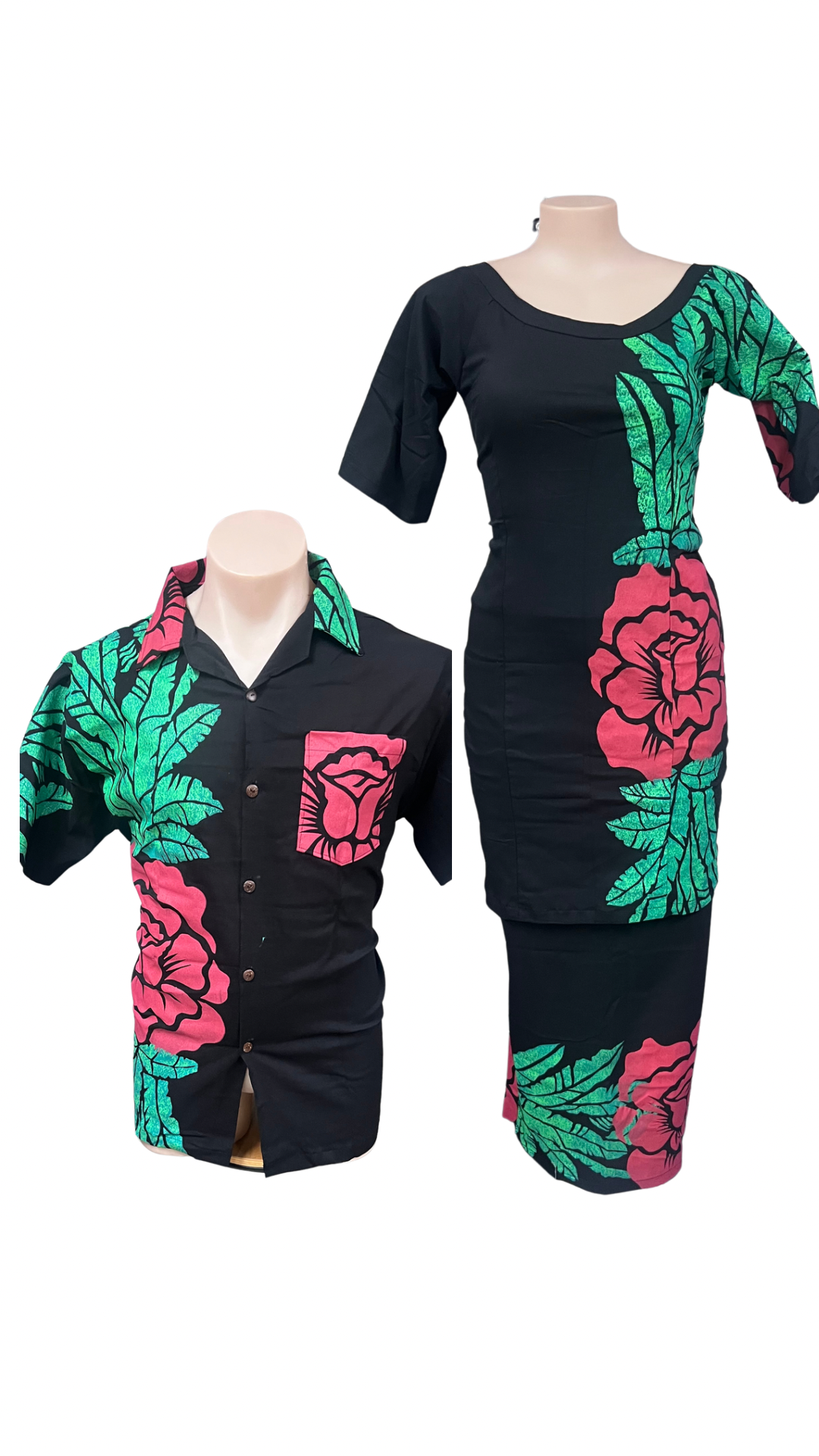 Couple Set Puletasi Size 16 & Shirt 2XL
