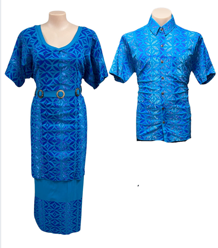 Couple Set Puletasi Size 24 & Shirt 2XL