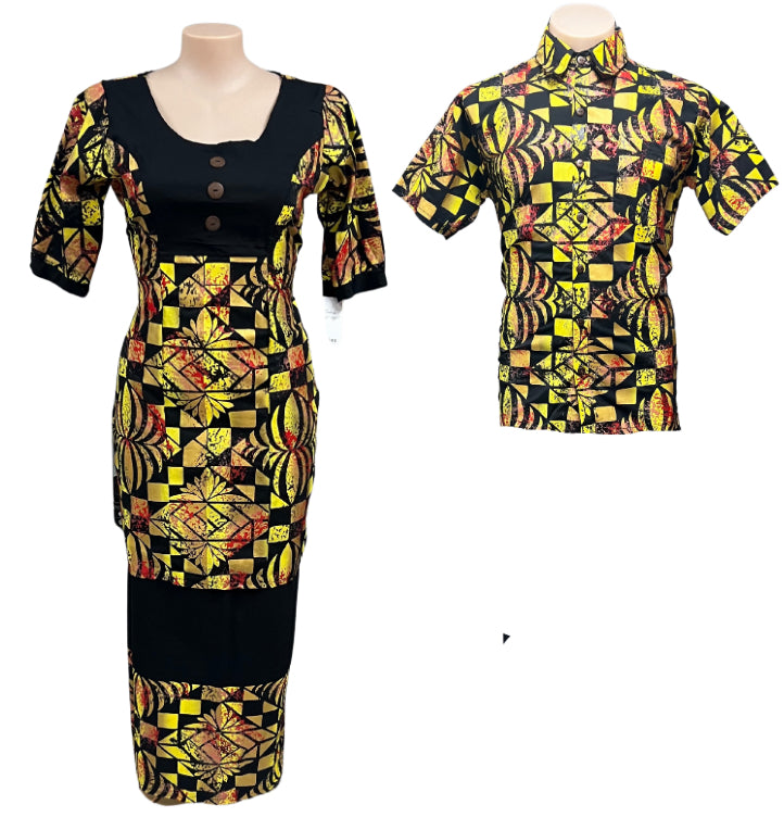 Couple Set Puletasi Size 16 & Shirt L