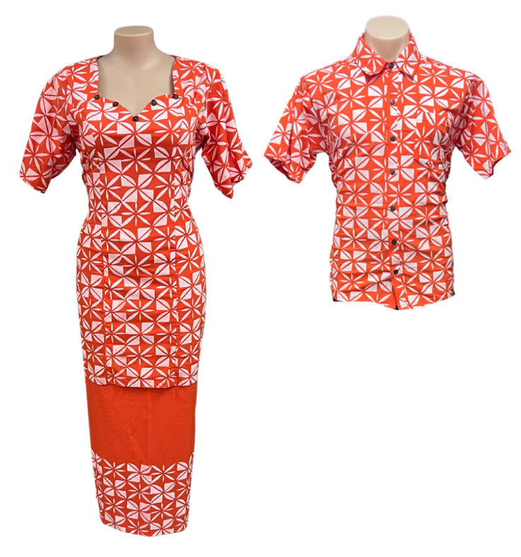 Couple Set Puletasi Size 20 & Shirt 2XL