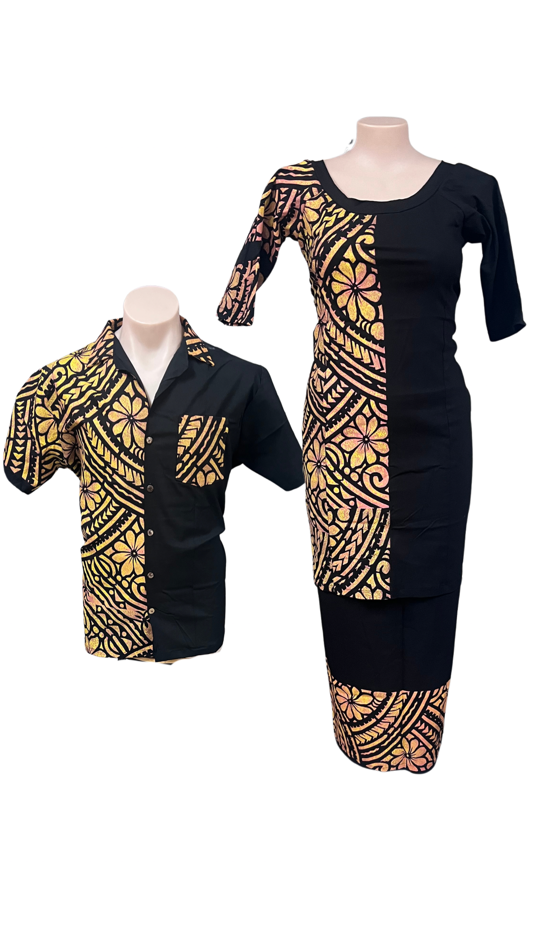 Couple Set Puletasi Size 18 & Shirt 2XL
