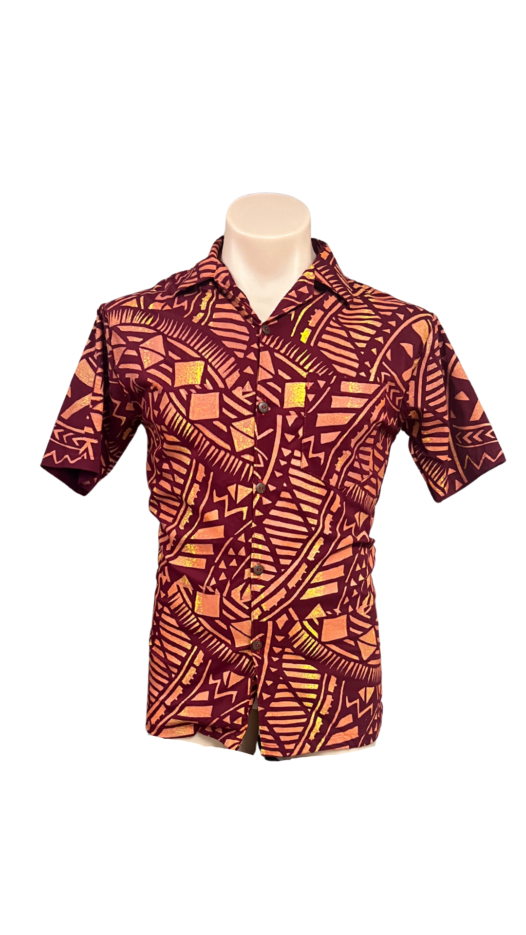 Maroon Island Couples Set Dress Size 22 & Shirt Large