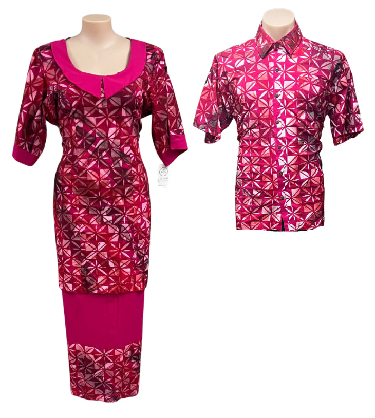 Couple Set Puletasi Size 22 & Shirt 2XL