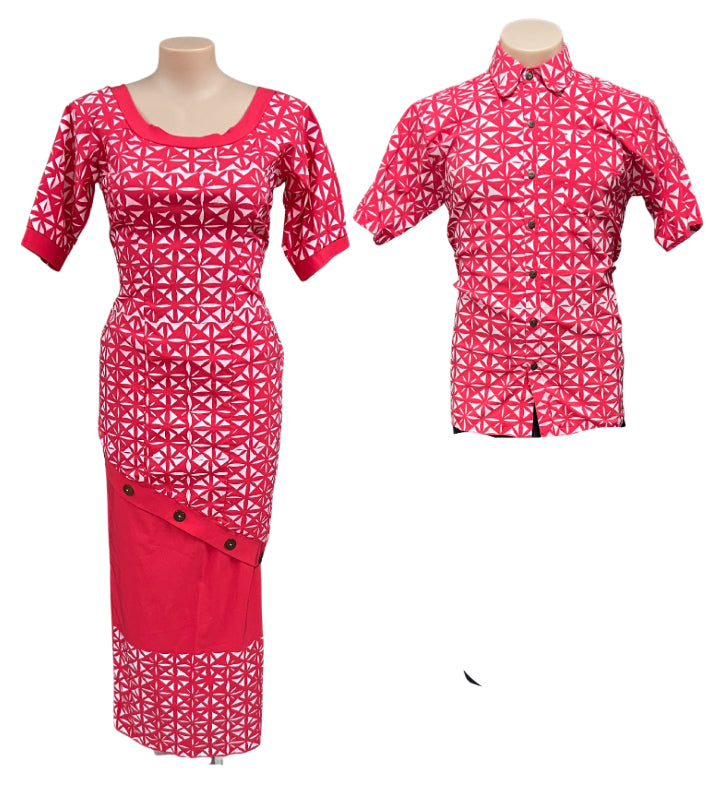 Couple Set Puletasi Size 18 & Shirt XL