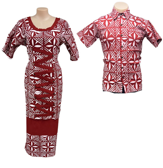 Couple Set Puletasi Size 20 & Shirt L