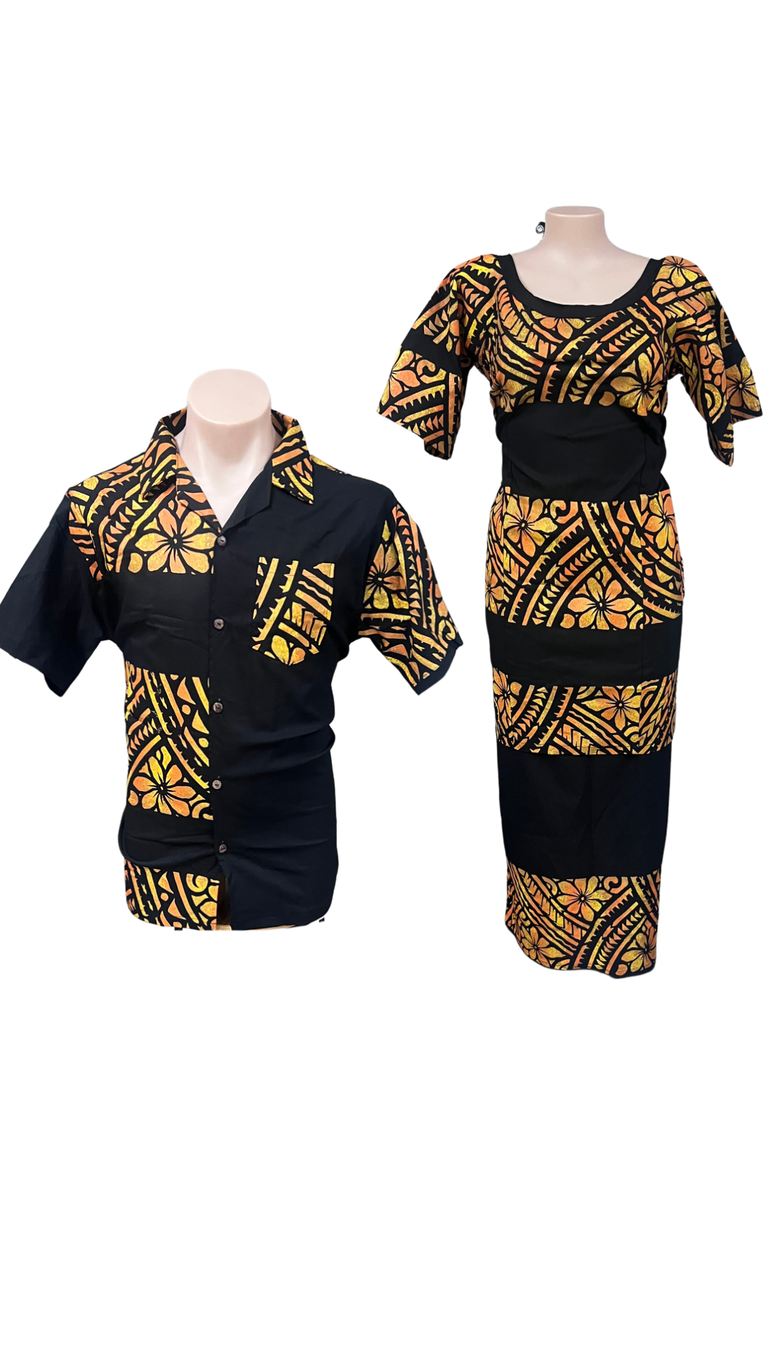Couple Set Puletasi Size 22 & Shirt 2XL