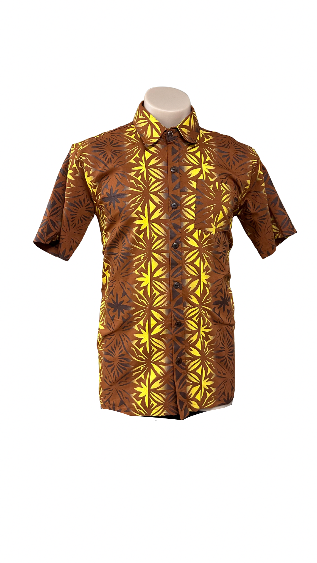Brown Island Couples Set Puletasi Size 16 & Shirt XL