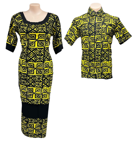 Couple Set Puletasi Size 18 & Shirt XL