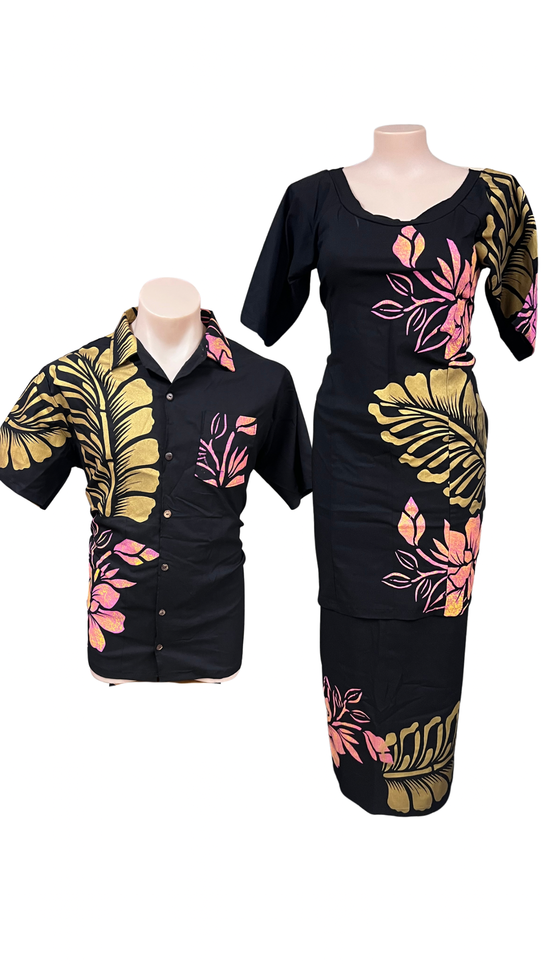 Couple Set Puletasi Size 20 & Shirt 2XL