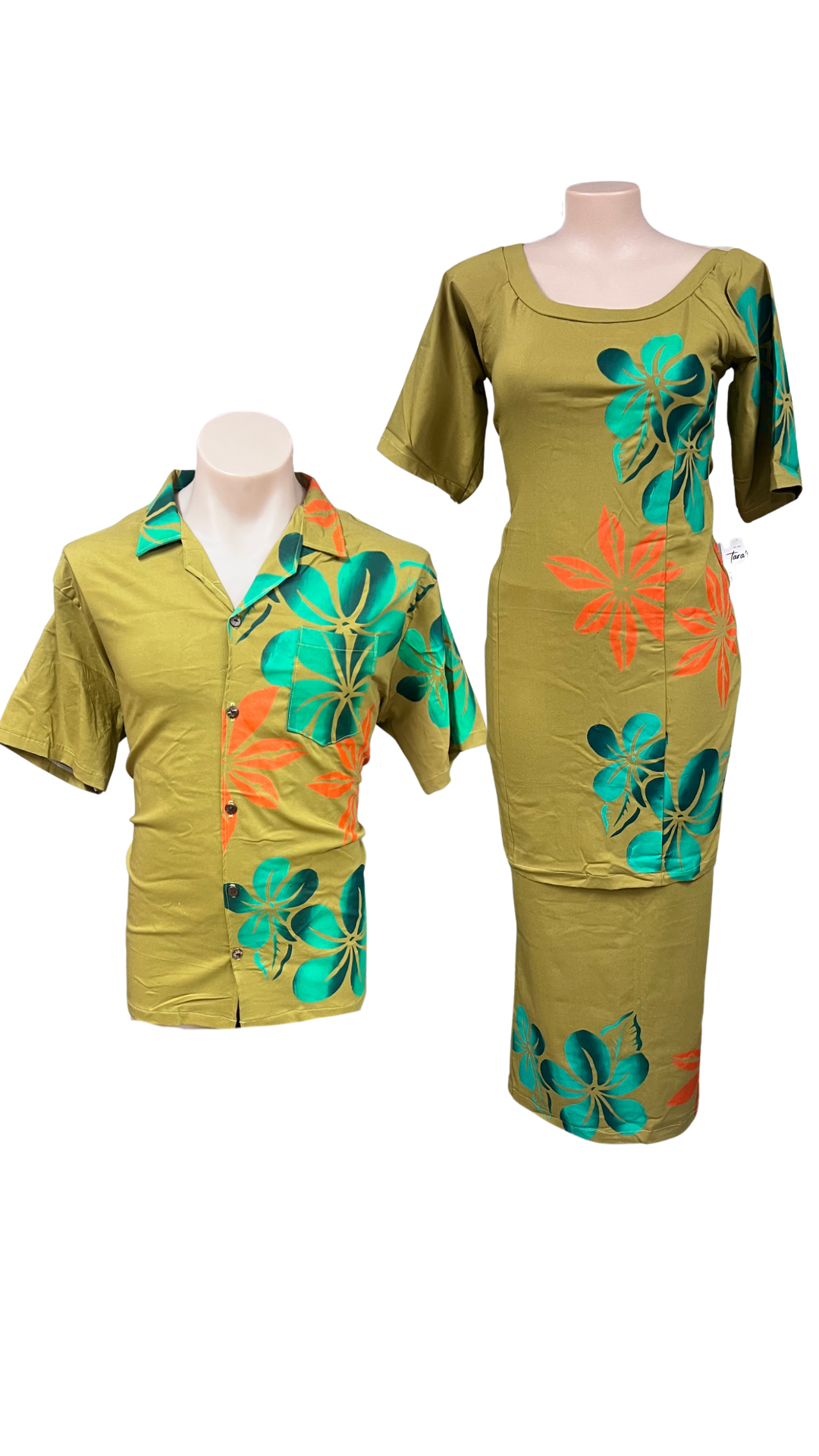 Couple Set Puletasi Size 18 & Shirt 2Xl