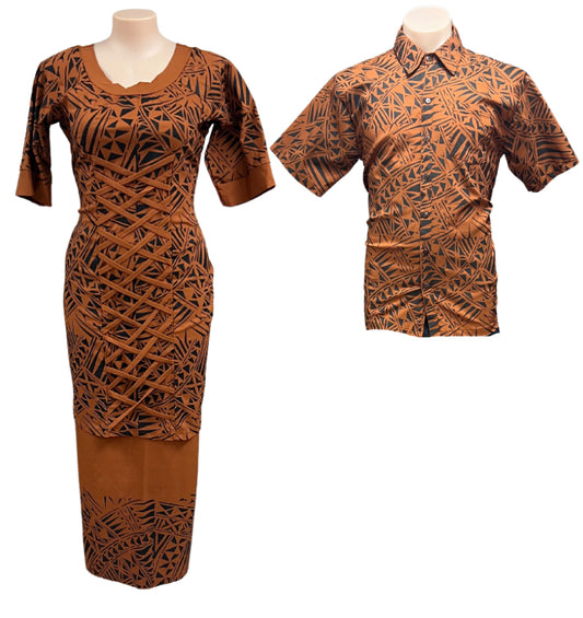 Couple Set Puletasi Size 18 & Shirt 2XL