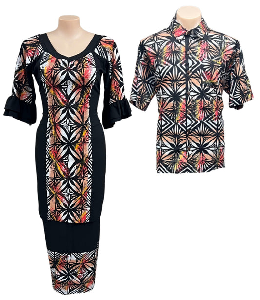 Couple Set Puletasi Size 18 & Shirt 3XL