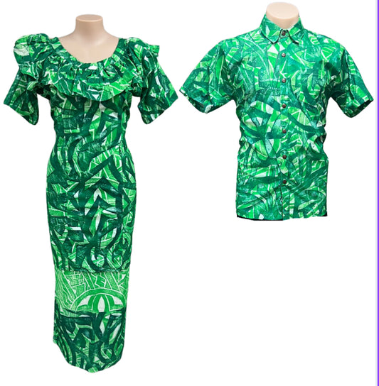 Couple Set Puletasi Size 20 & Shirt XL
