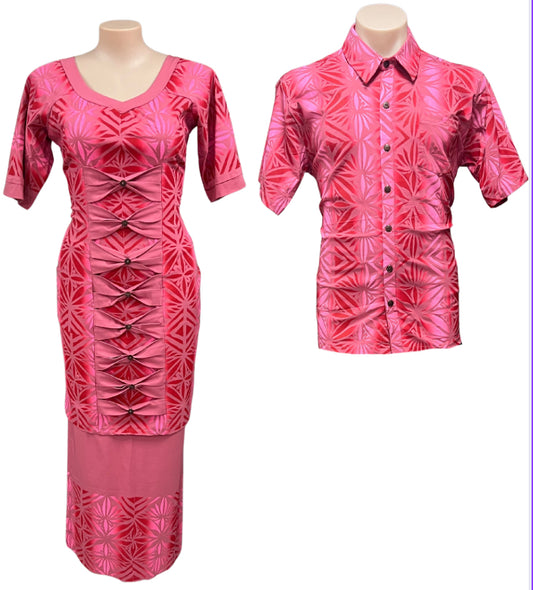 Couple Set Puletasi Size 16 & Shirt 2XL