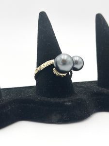 Grey Double Pearl Ring